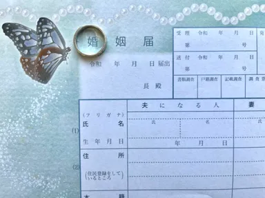 指輪を置いて撮影_アサギマダラ