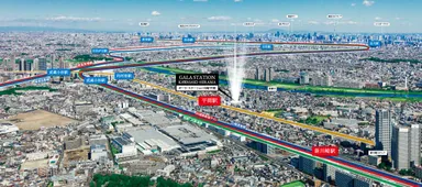 現地上空からの航空写真