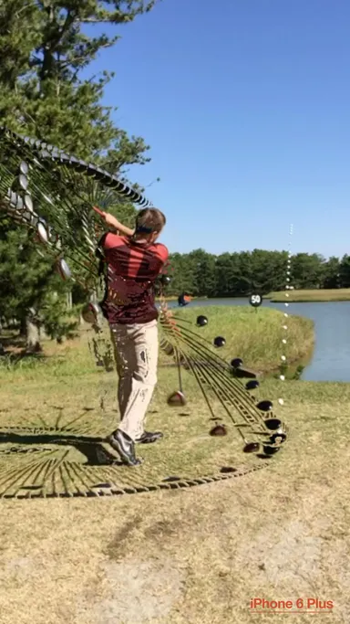 変換後のスイングプレーンと弾道 (iPhone 5s以降もしくはiPad Air 2)