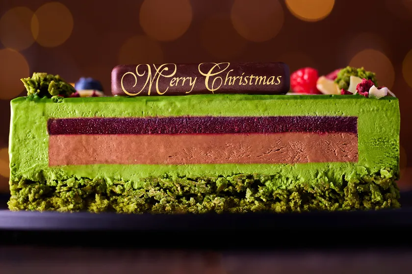 宇治抹茶ノエル ドゥーブル ショコラ断面