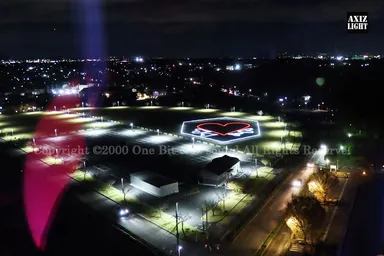 邑楽町シンボルタワーイルミネーション_AXIZ Light演出の様子