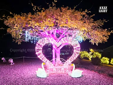 邑楽町シンボルタワーイルミネーション_AXIZ Light演出の様子