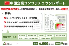 「中国企業コンプラチェックレポート」を提供開始
