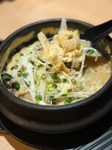 牛モツとキノコの豆乳煮込み