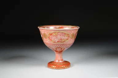 (9)宮本屋窯≪王子喬図馬上杯≫江戸時代後期(19世紀) 個人蔵