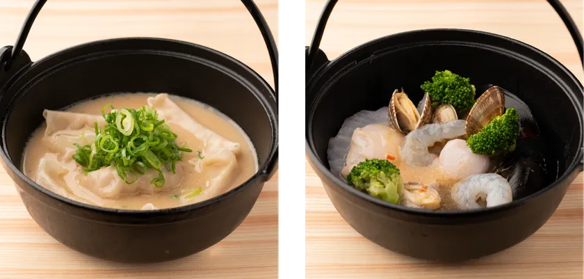 焚き餃子鍋＆海鮮いろり煮込み