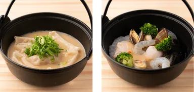 焚き餃子鍋＆海鮮いろり煮込み