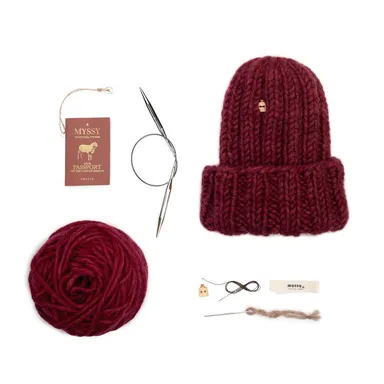新発売の手編みキット ※キットに完成品のニット帽は含まれません