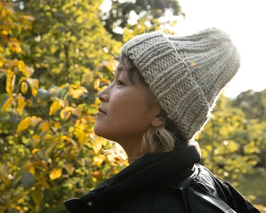 手編みキットで編めるニット帽「ムッフィ」