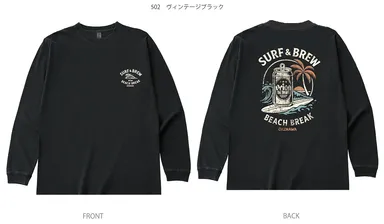 SURF& BREW ロングスリーブTシャツ ブラック