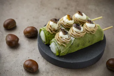 栗まみれ！秋限定のお濃茶だんご【モンブラン】