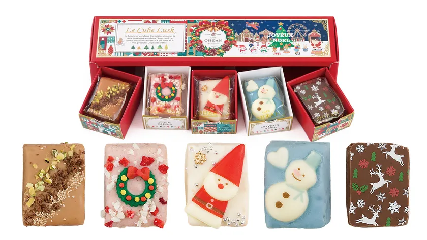 クリスマスらしいモチーフの5種が入っています