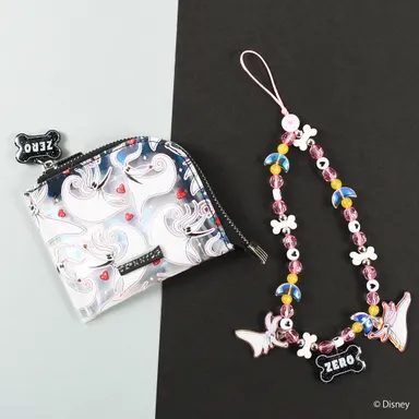 ミニポーチ/ビーズフォンストラップ ナイトメアー・ビフォア・クリスマス ゼロ デザイン