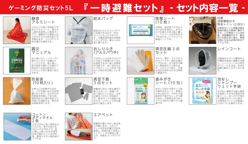 『一時避難セット』セット内容