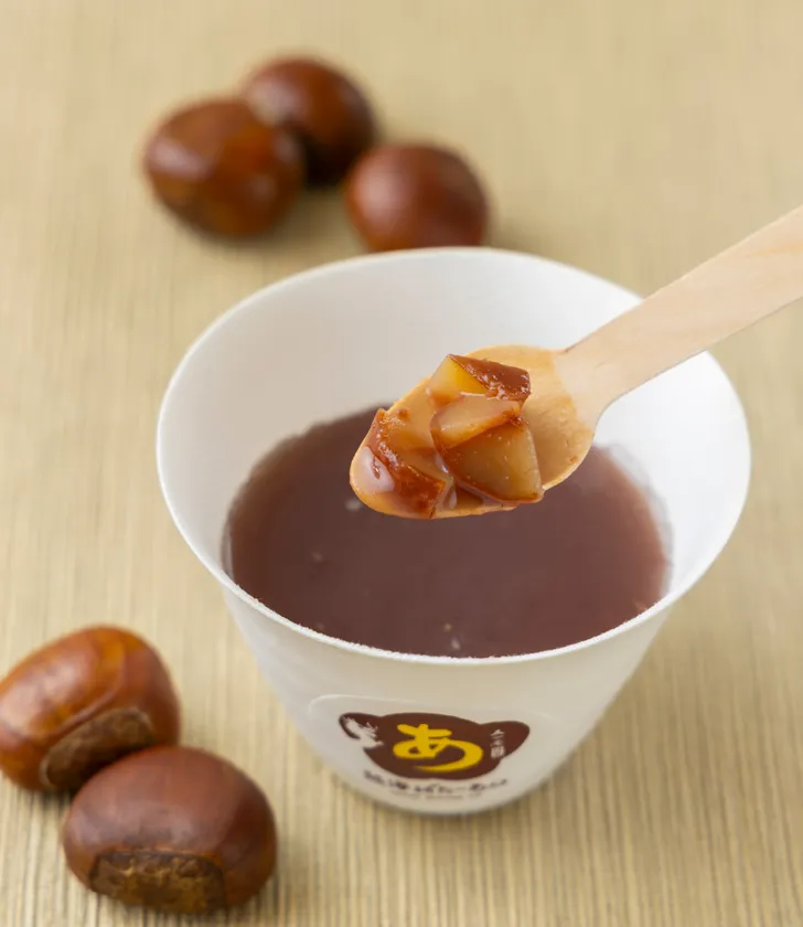 又一庵のあんこ使用のオリジナル「栗ぜんざい」