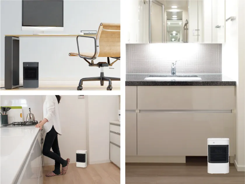 別々に角度調整できる上下2段ルーバーで場所を選ばず使える