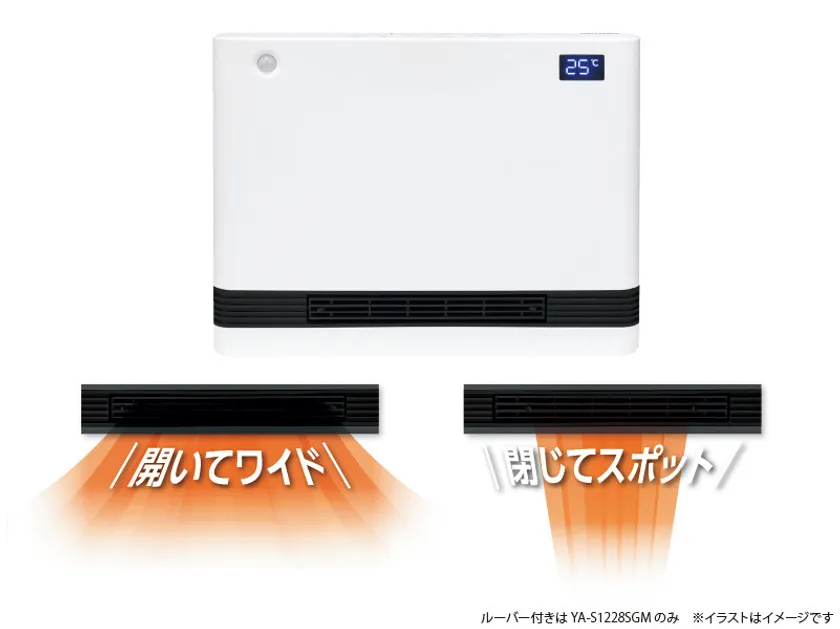 ワイドタイプは吹き出し口のルーバーを手動で上下・左右に調整可能