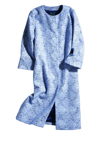 ニードル接結　レースノーカラーコート　