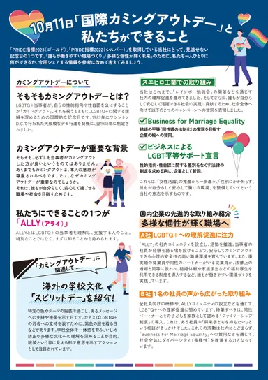 2025年10月号の社内報でカミングアウトデー・スピリットデーについて紹介