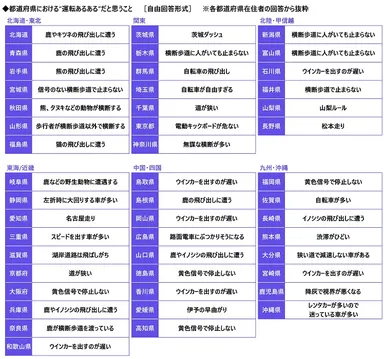 都道府県における”運転あるある”だと思うこと1