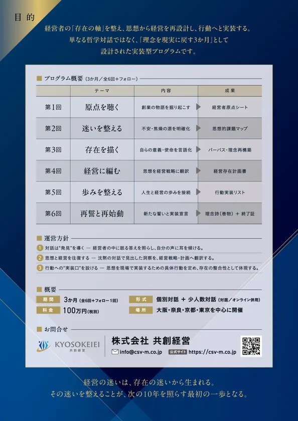 経営存在再構築道場 裏面