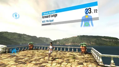 海辺の別荘でワークアウト