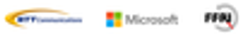 NTTコミュニケーションズ株式会社、日本マイクロソフト株式会社、株式会社FFRIのロゴ