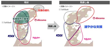 ＜被災地における避難所支援のエリア分担（イメージ）＞