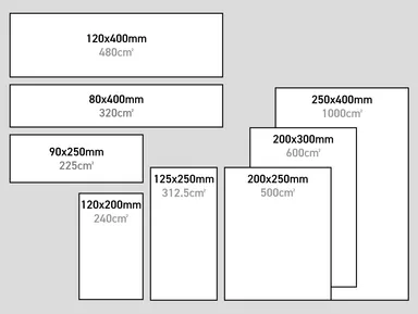 アクリルオブジェ本体の対応サイズ