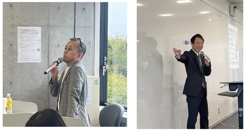(左)成蹊大学法学部 北川 徹教授 (右)株式会社マネジメントブレーン代表取締役社長 姫野 裕基