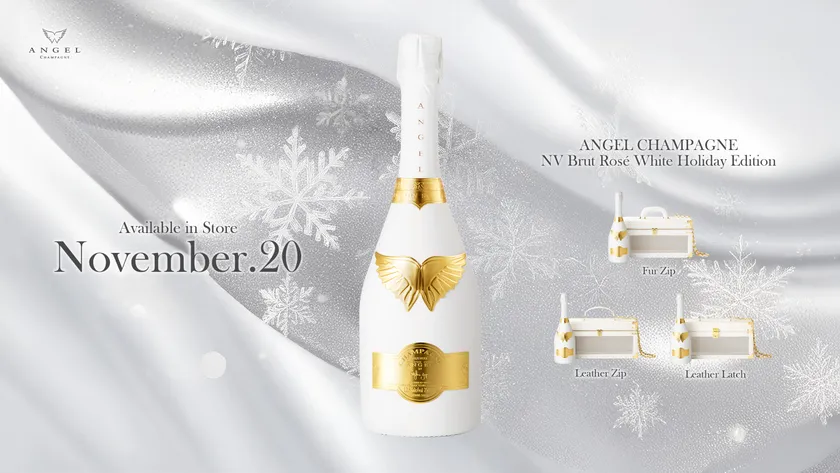 ANGEL CHAMPAGNE NV Brut Rose White Holiday Edition