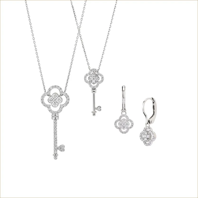 Pt950 ダイヤモンド ネックレス、ピアス