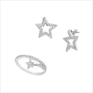 Pt950 ダイヤモンド リング、ピアス