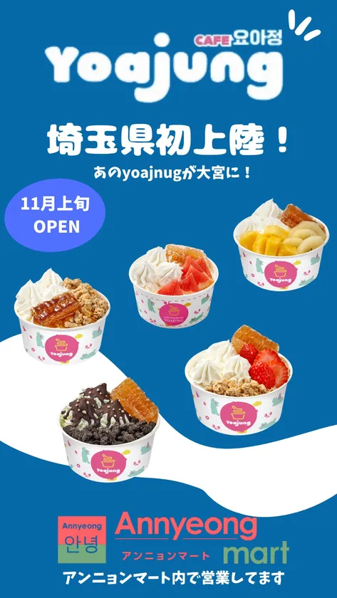 韓国発フローズンヨーグルト専門店「YOAJUNG」埼玉初上陸!