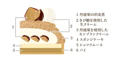 丹波栗たっぷり贅沢モンブランノエル／断面図