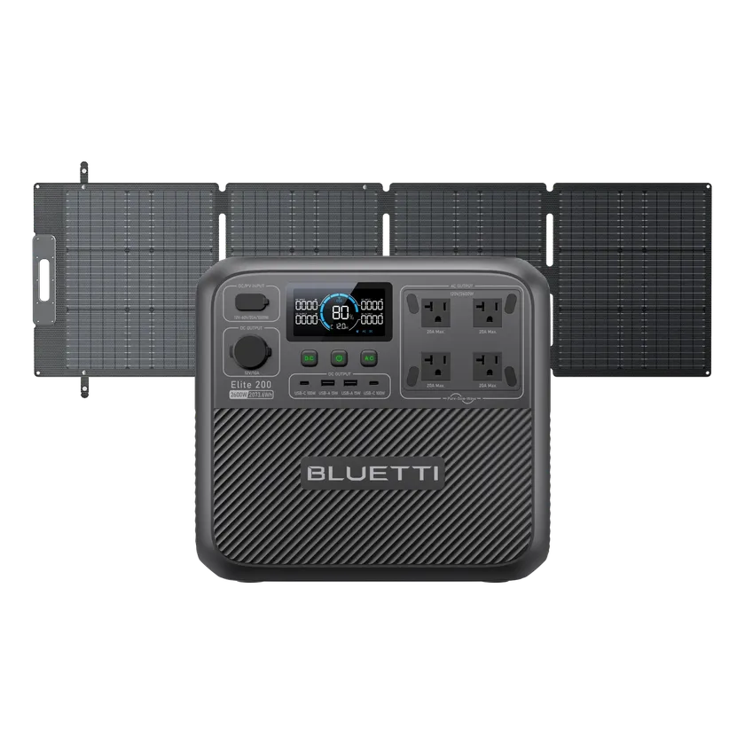 大容量ポータブル電源「Elite 200 V2」と 200Wソーラーパネル