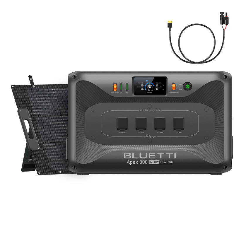 バクアップ電源「Apex 300」と200Wソーラーパネル