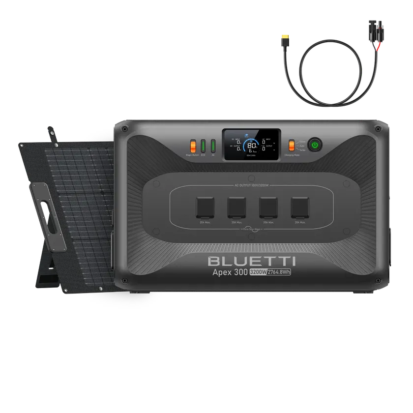 バクアップ電源「Apex 300」と200Wソーラーパネル