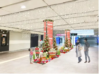 FARURU間通路クリスマス装飾