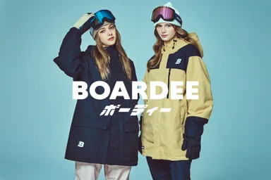 BOARDEE(ボーディー)はウェアだけでなく、ゴーグルやグローブ等幅広く展開。