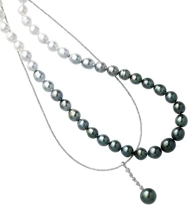 白蝶・黒蝶グラデーションパールネックレス   ほか