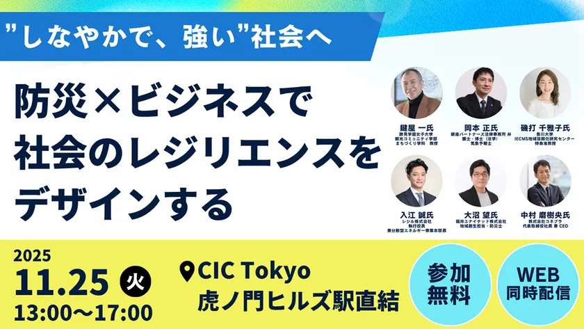 “しなやかで、強い”社会へ～防災×ビジネスで社会のレジリエンスをデザインする～