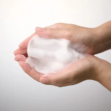 『北のプラセンタ もっちり洗顔フォーム』泡立てイメージ