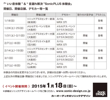 開催日・開催店舗