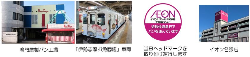 大阪のパンを「伊勢志摩お魚図鑑」回送車両で輸送
イオン名張店で販売！