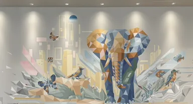 新店舗内の壁面アートワーク