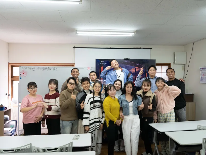 実習生たちとの写真