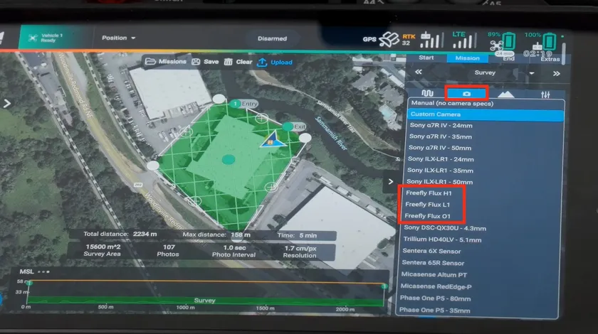 Pilot Pro AMC 飛行プラン画面