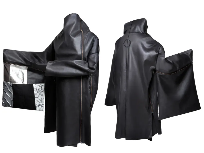 コートストール(ウルトラスエード(R))＋キモノ袖になるクッションカバー(背面)