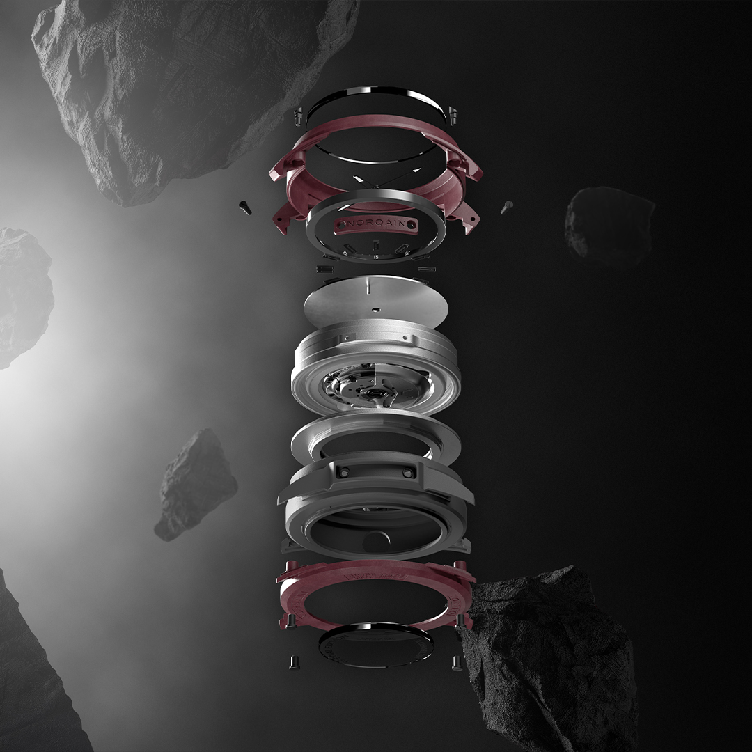 バーガンディカラーのNORTEQケース側面